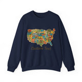 Legends of Route 66 100th Anniversary USA Map Personalized Unisex Fleece Crewneck Sweatshirt