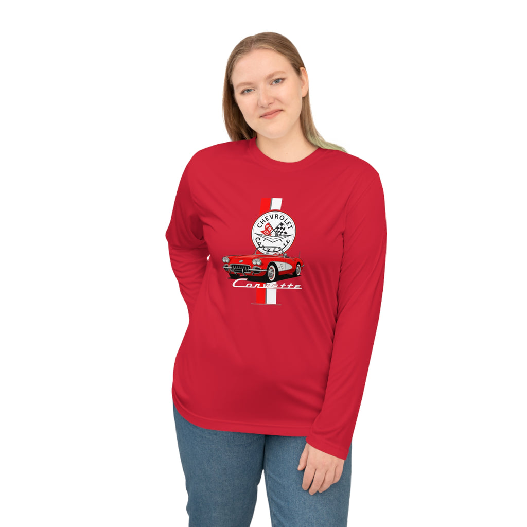 C1 Corvette Vertical Stripe Emblem Performance Shirt-Legends of the Road, Perfect for the Corvette Fan