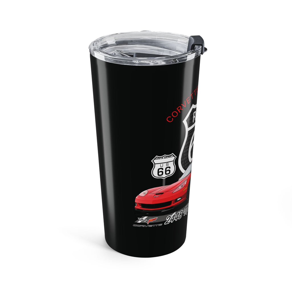 C6 Corvette Club Road Trip Route 66 20oz Black Travel Tumbler – 2,448 Miles of History