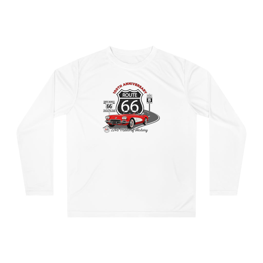 C1 Corvette Route 66 100th Anniversary Long Sleeve Performance Shirt – Legends of the Road, Perfect for the Corvette Fan