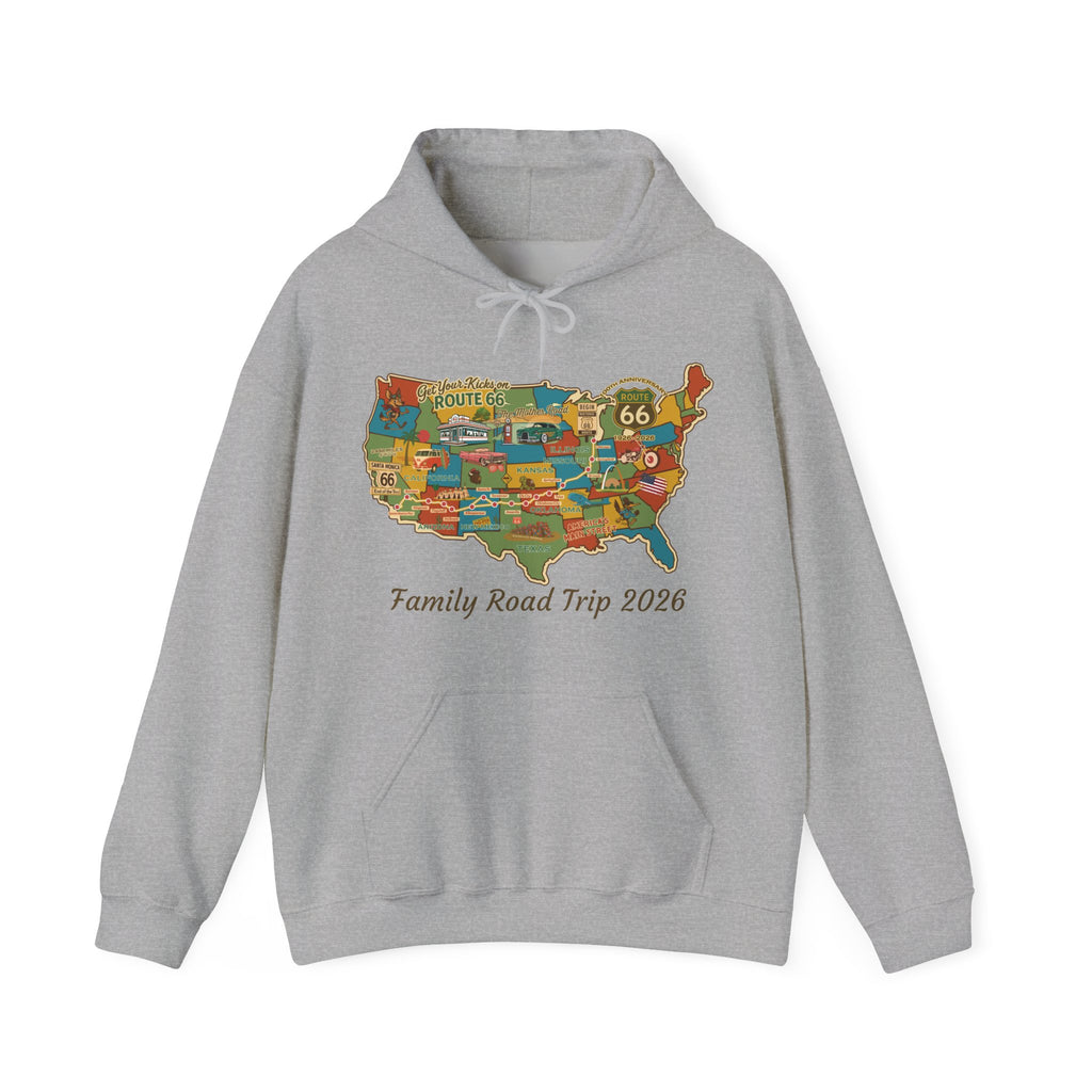 Legends of Route 66 100th Anniversary USA Map Personalized Unisex Fleece Hoodie Sweatshirt