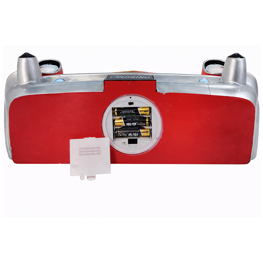 Sunbeltgifts 1957 Chevy Bel Air Wall Shelf, Floating Shelf, Red, 20x6.1x8 inches, Tempered Glass, LED Headlights, Battery Operated, Classic Car Wall Decor, Novelty Gift, Gift Idea for Car Fans