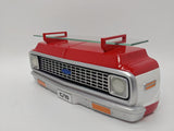 1972 C10 Truck Red, White Wall Shelf, 19.7x6.1x7.9 inches, Tempered Glass, Battery Powered LED Headlights, Car Enthusiast Gift, Classic Truck Decor, Chevy Collector Item