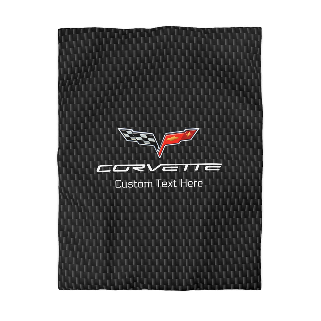 Corvette C6 Personalized Microfiber Carbon Duvet Cover –Sleek Style for Car Lovers