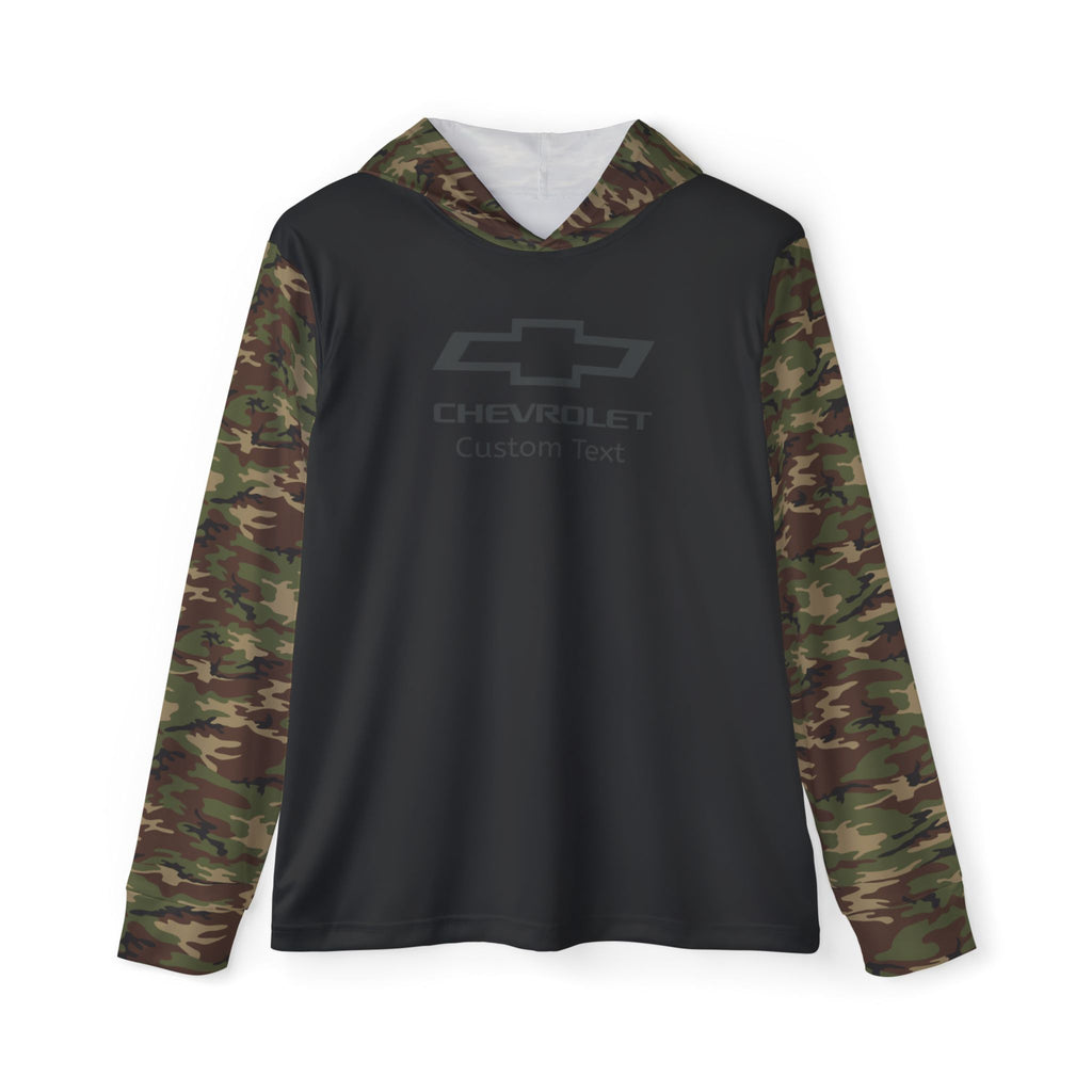 Personalized GM Chevrolet Bowtie Men's Basic Camo Sports Warmup Hoodie, UPF 50+ Sun Protection, Moisture-Wicking, Lightweight and Durable, Perfect for Active Chevy Fans