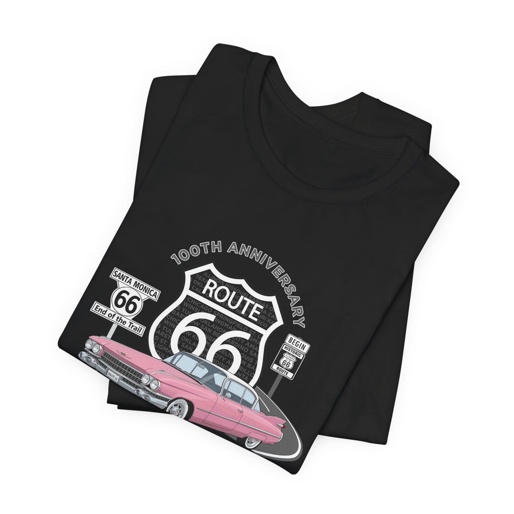 Pink Cadillac Route 66 100th Anniversary Short Sleeve Tee – Legends of the Road