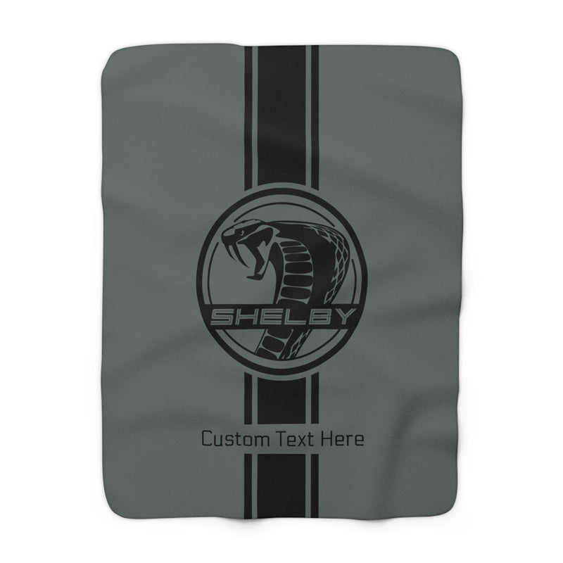 2024 Shelby Snake Circle Stripe Carbon Fiber Personalized Sherpa Fleece Blanket, Grey