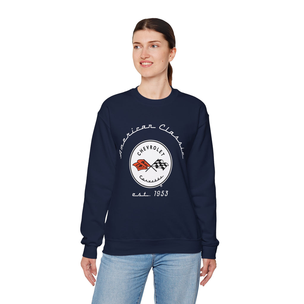 C1 Corvette Crew Neck Long Sleave Heavy Duty Sweatshirt, perfect for cool crisp days