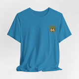 Legends of Route 66 100th Anniversary Landmark Map Design Cotton Front and Back Printed Short Sleeve Tee
