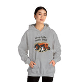 Dog is Good Live Life With Dog,Tractor, Adult  Fleece Hoodie, Perfect for the Serious Dog Lover