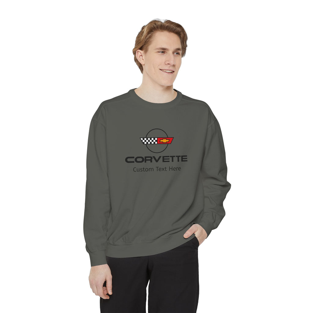 Personalized C4 Corvette Comfort Colors Unisex Garment-Dyed Premium Sweatshirt, Cotton Blend, Relaxed Fit, Chevrolet Enthusiasts, Official Licensed Apparel, Perfect Gift for Him or Her, A Signature Select Product