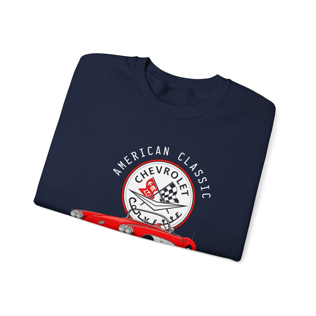 C1 Corvette American Classic Emblem Cotton Blend Sweatshirt – Legends of the Road, Perfect for the Corvette Fan