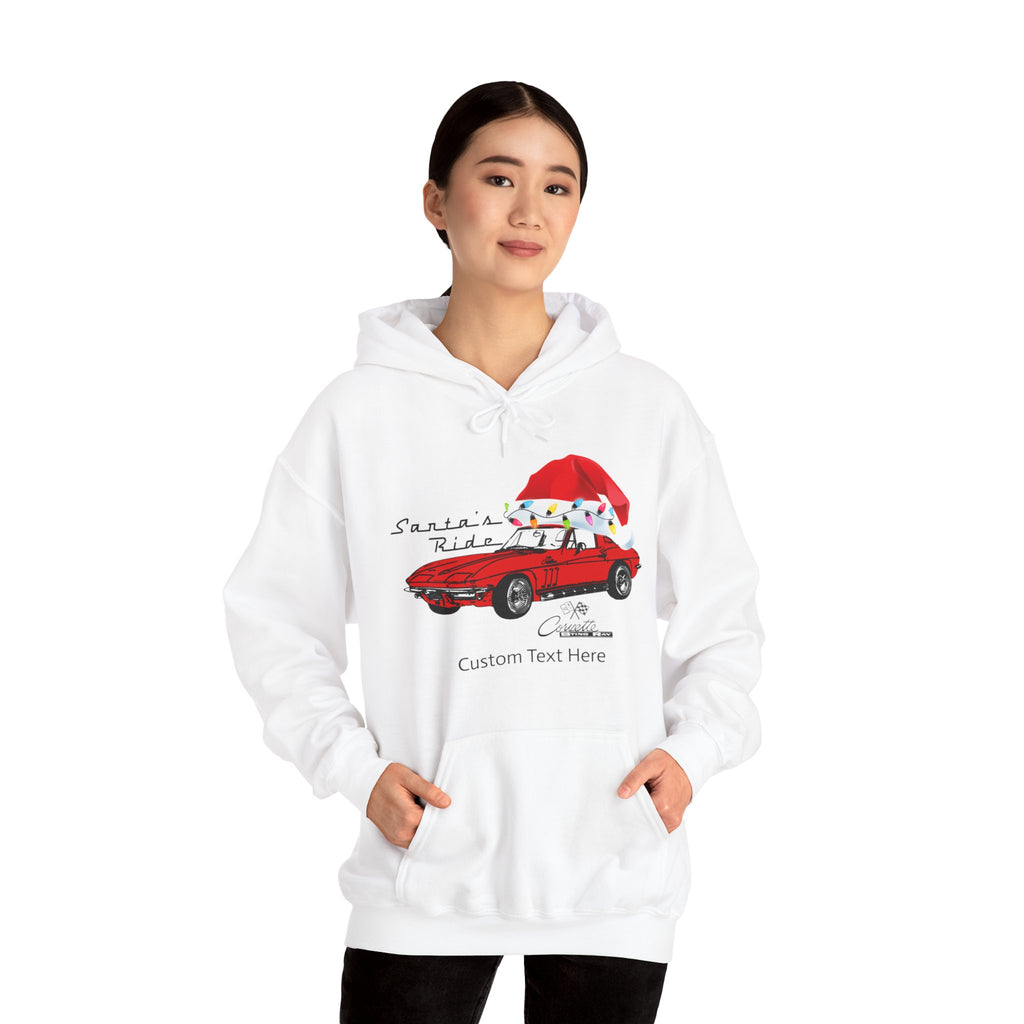 C2 Corvette Personalized Santa Hat Cotton Blend Hooded Sweatshirt