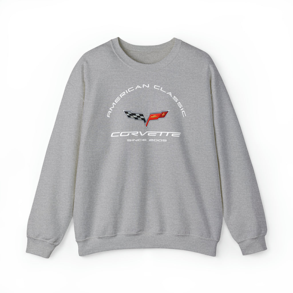 C6 Corvette Crew Neck Long Sleave Heavy Duty Sweatshirt, perfect for cool crisp days, DE