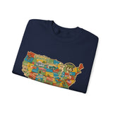 Legends of Route 66 100th Anniversary USA Map Personalized Unisex Fleece Crewneck Sweatshirt