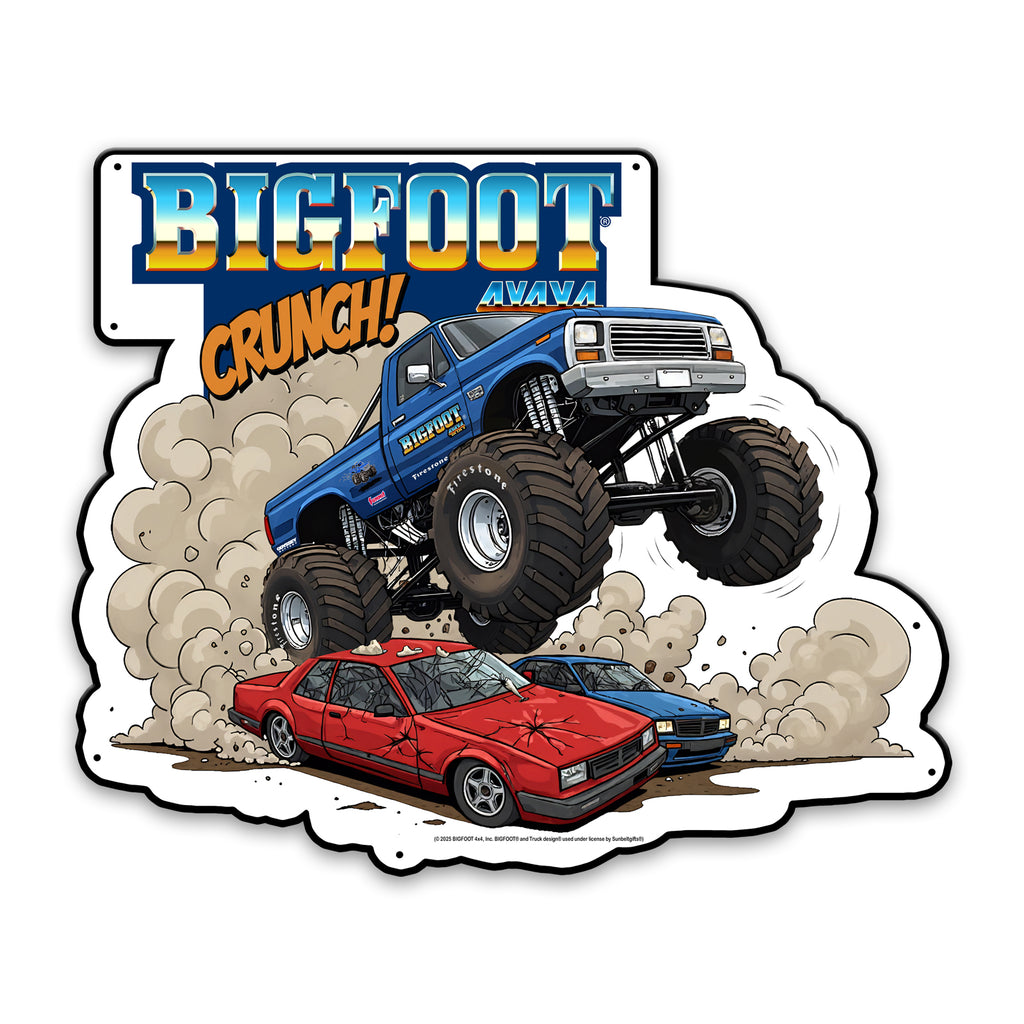 BIGFOOT® 4x4 USA-Made Die Cut Steel Wall Décor – Crunch! The Original Monster Truck-Available in 2 Sizes