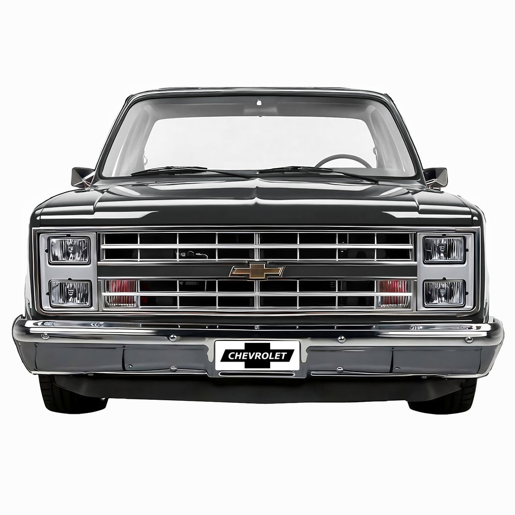 1987 C10 Truck Front-End Metal Wall Decor — Made in US, Available in 2 sizes and 4 Colors
