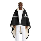 C1-C6 Corvette Hooded Blanket – Carbon Background & Sherpa Fleece, Built for the Drive, Styled for the Chill, 2 Sizes