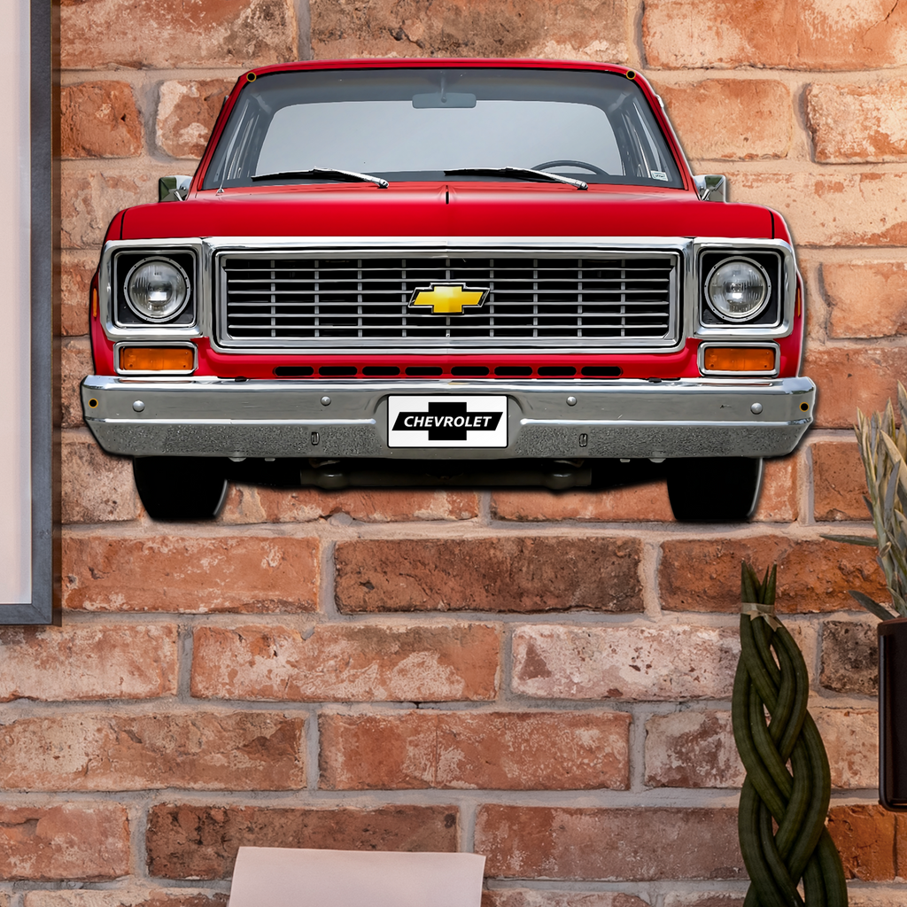 1973 C10 Truck Front-End Metal Wall Decor — Made in US, Available in 2 sizes