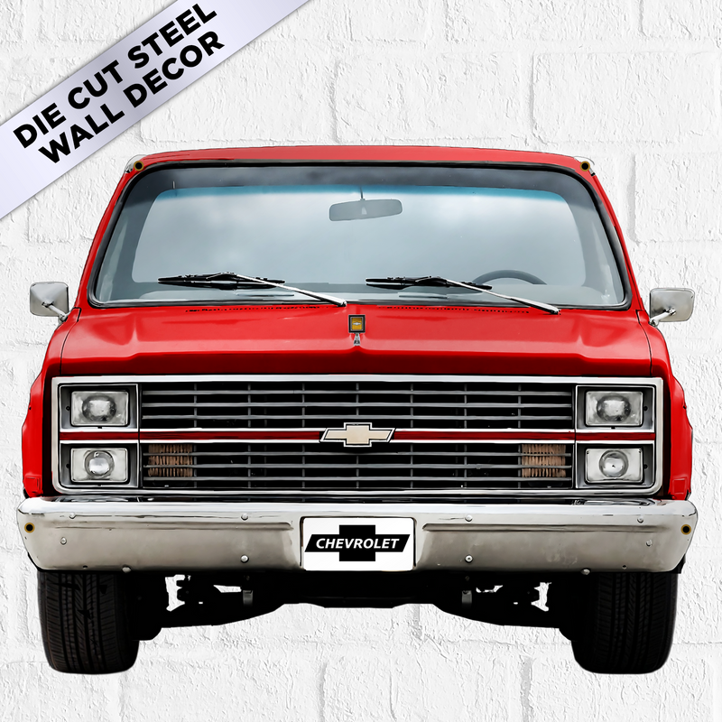 1983 Chevrolet C10  Truck Front-End Metal Wall Decor — Made in US, Available in 2 sizes and 4 Colors