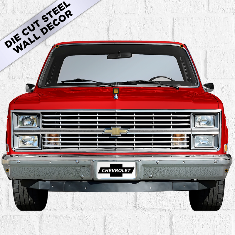 1984 Chevrolet C10 Front-End Metal Wall Decor — Made in USA, Available in 2 sizes