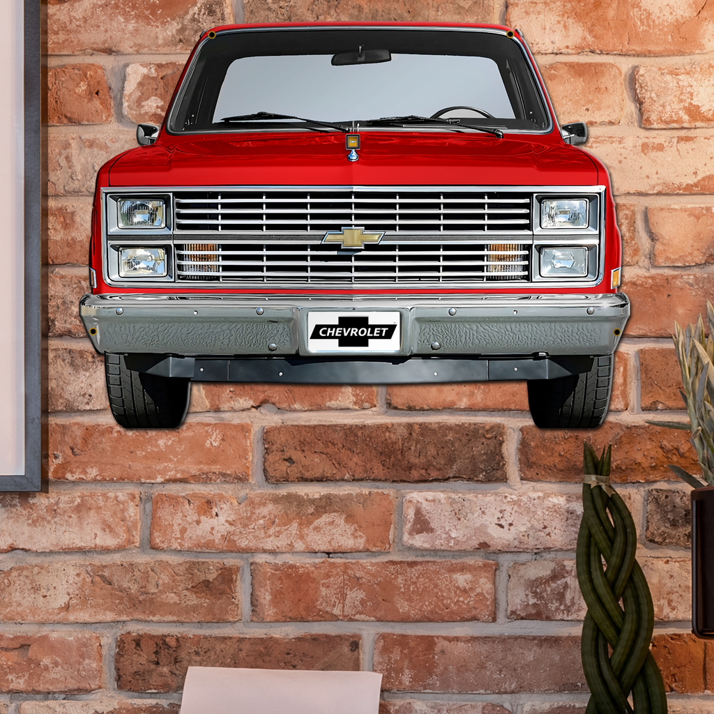 1984 Chevrolet C10 Front-End Metal Wall Decor — Made in USA, Available in 2 sizes