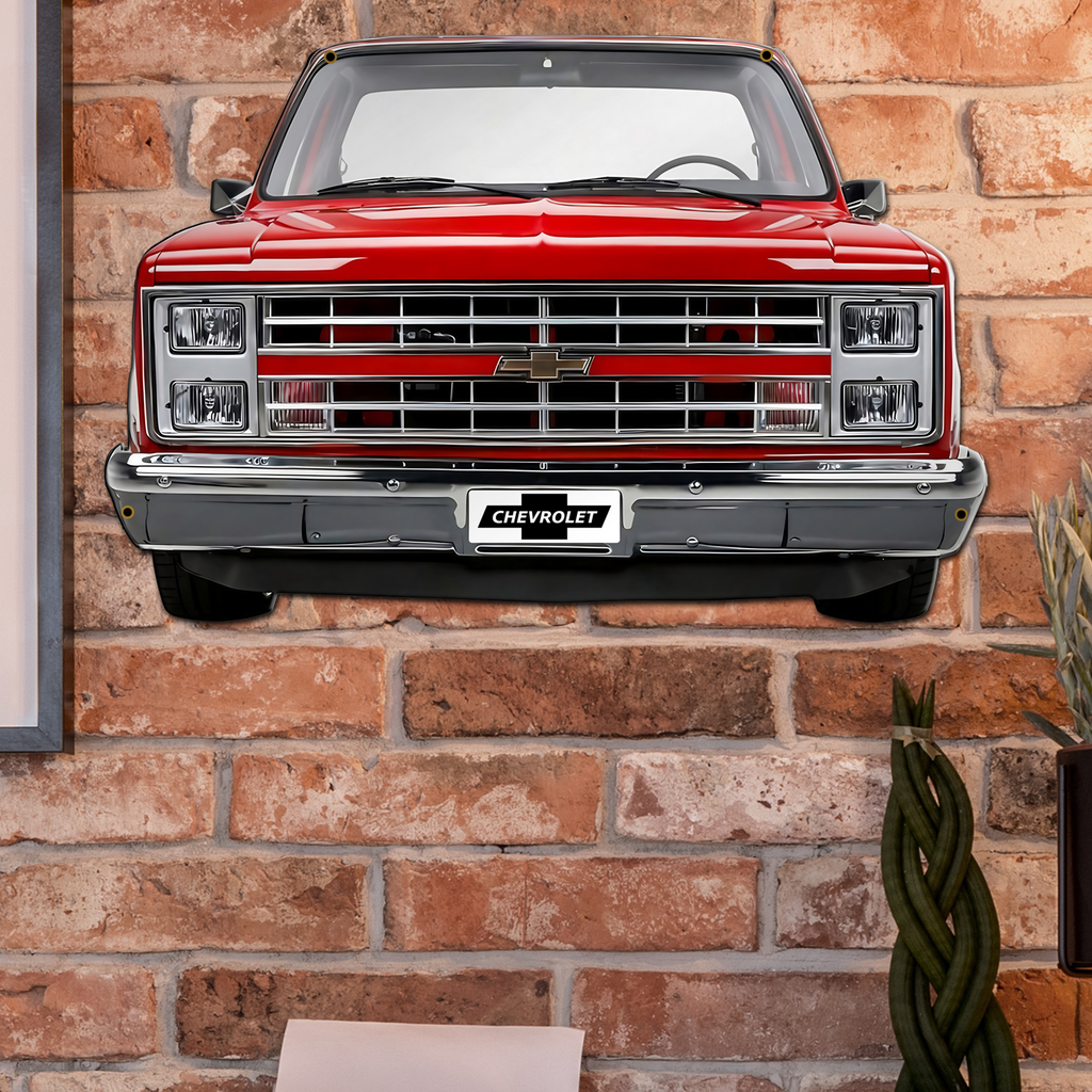 1987 C10 Truck Front-End Metal Wall Decor — Made in US, Available in 2 sizes