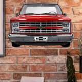 1987 C10 Truck Front-End Metal Wall Decor — Made in US, Available in 2 sizes