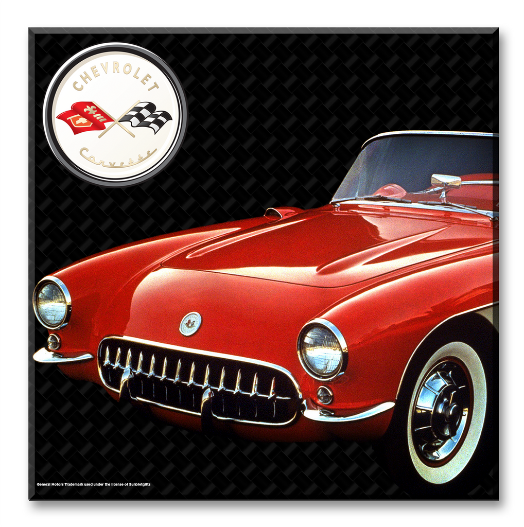 C1 Corvette Ceramic 4x4 inch Coaster Red, Made in the USA