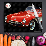 C1 Corvette Glass Cutting Board, Red, 12"x15" Tempered Glass, Made in the USA