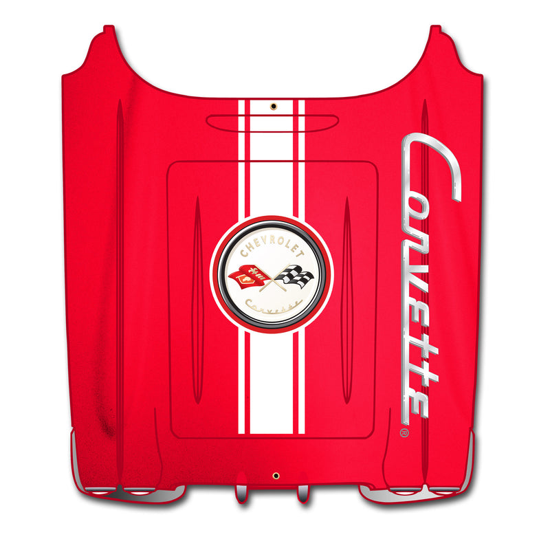 Corvette C1 Car Hood Wall Decor American Made, American Steel, 3 Sizes