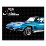 C2 Corvette Glass Cutting Board, Blue, 12"x15" Tempered Glass, Made in the USA