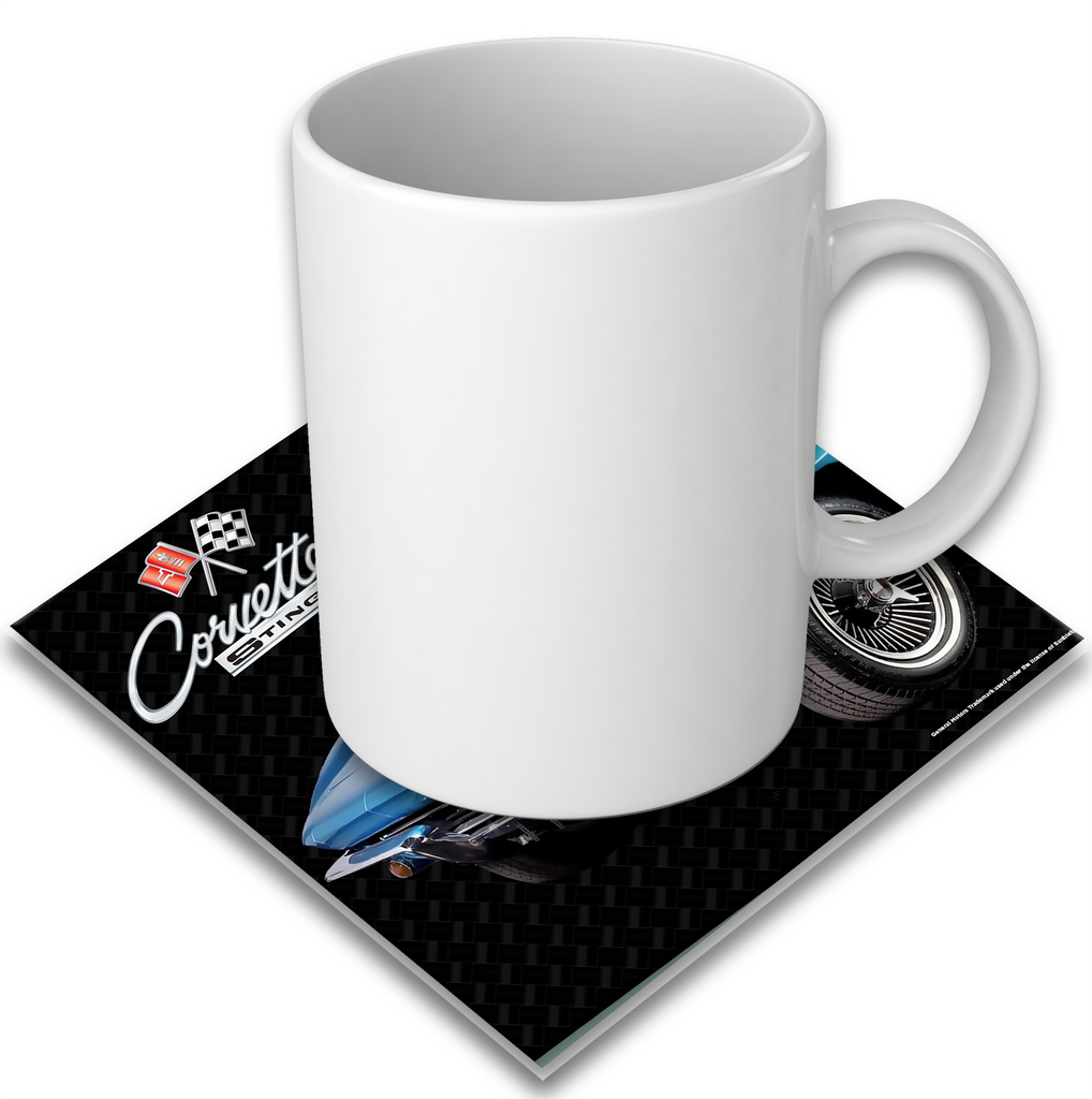 C2 Corvette Ceramic 4x4 inch Coaster Blue, Made in the USA