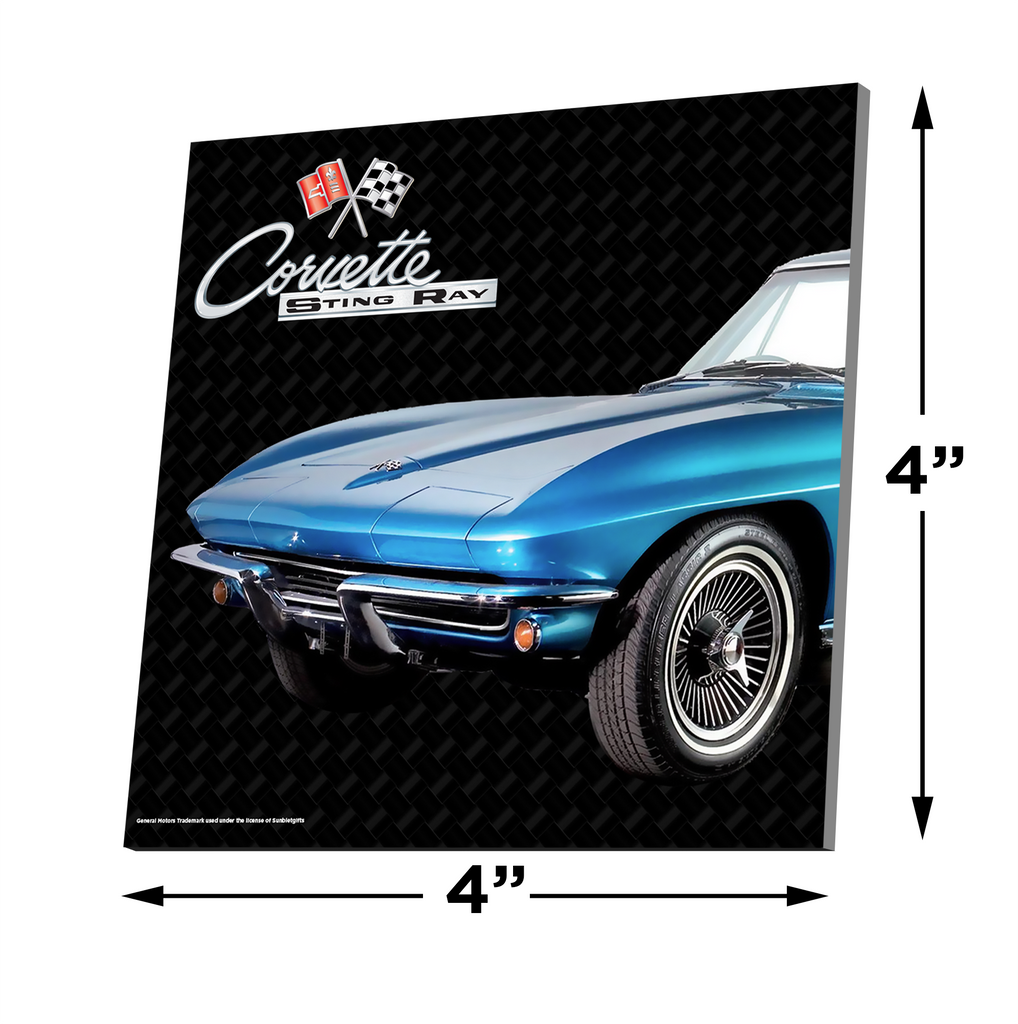 C2 Corvette Ceramic 4x4 inch Coaster Blue, Made in the USA