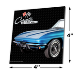 C2 Corvette Ceramic 4x4 inch Coaster Blue, Made in the USA