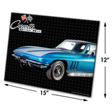 C2 Corvette Glass Cutting Board, Blue, 12"x15" Tempered Glass, Made in the USA