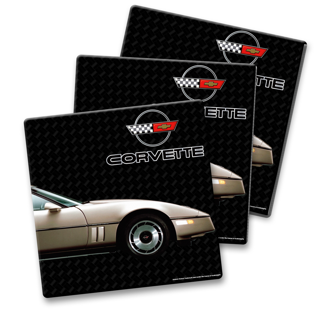 C4 Corvette Ceramic 4x4 inch Coaster Gold, Made in the USA