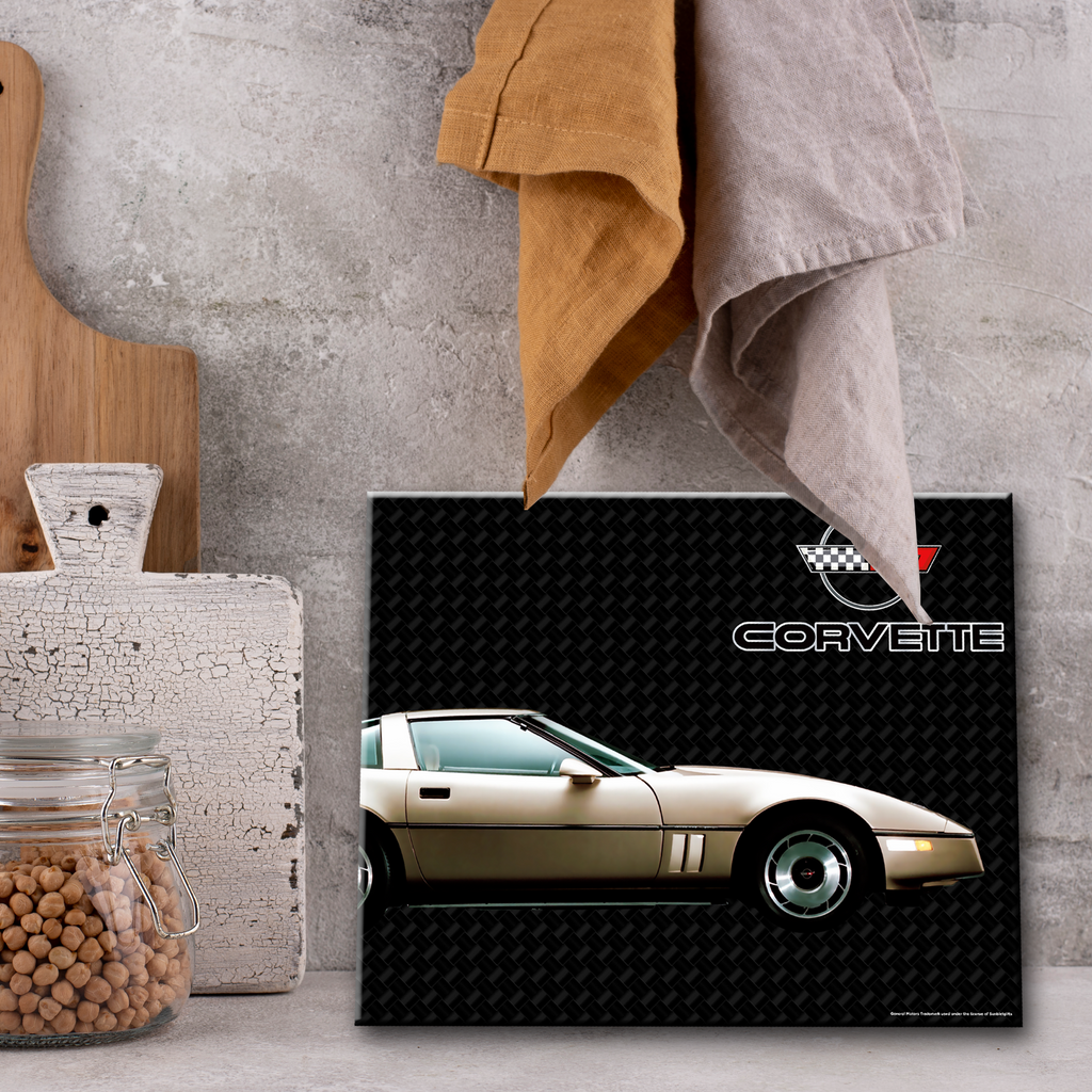 C4 Corvette Glass Cutting Board, Gold, 12"x15" Tempered Glass, Kitchen Essential, Made in the USA