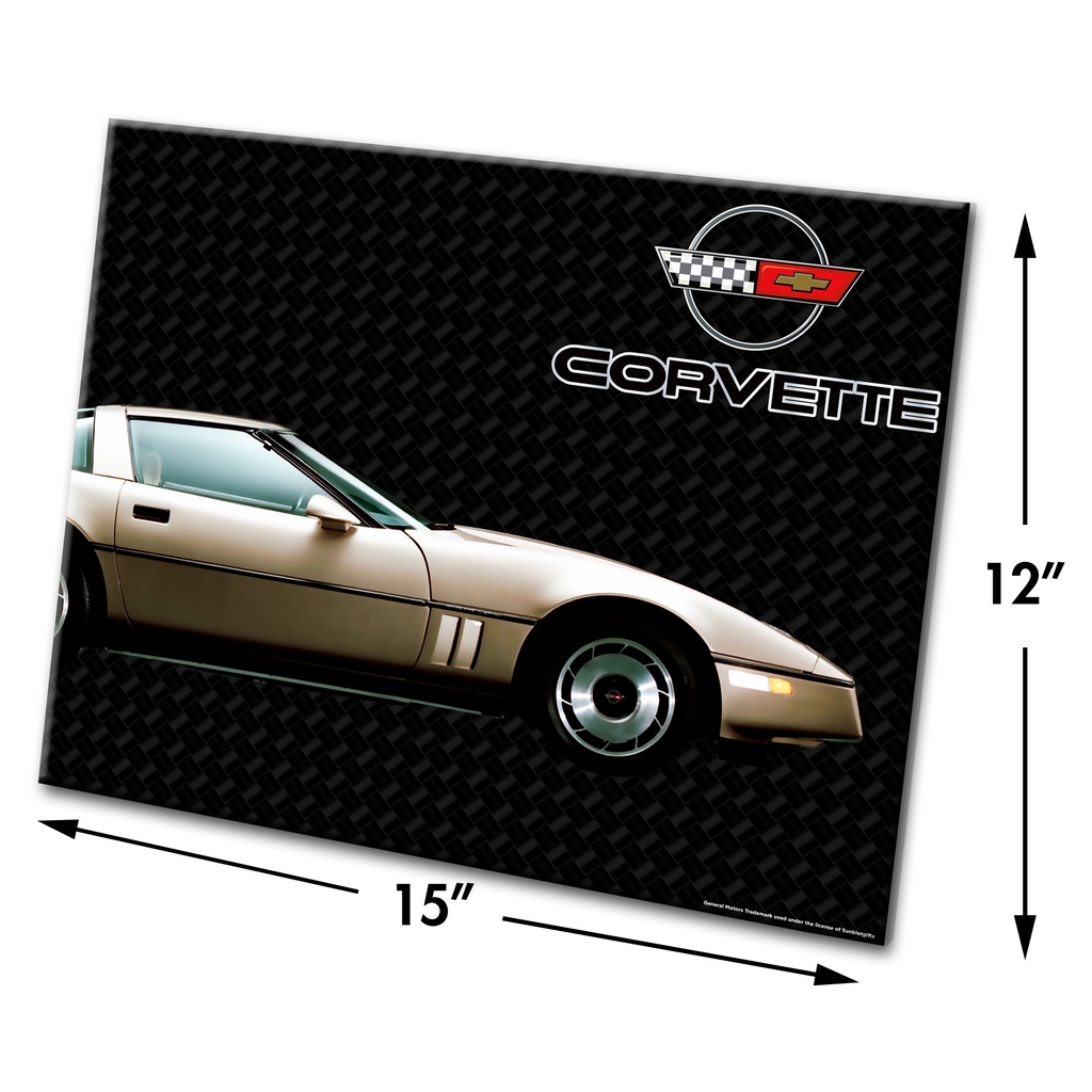 C4 Corvette Glass Cutting Board, Gold, 12"x15" Tempered Glass, Kitchen Essential, Made in the USA