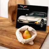 C5 Corvette Glass Cutting Board,Gold, 12"x15" Tempered Glass, Made in the USA