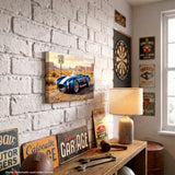 Carroll Shelby Blue Cobra 427 Open-Top Roadster Desert Mountains Canvas Wall Art