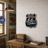 1987 Chevrolet C10 Blue and White Two Tone Route 66 100th Anniversary Die Cut Shield USA Made Metal Sign- Available in 2 sizes