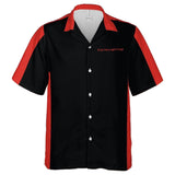 C6 Chevrolet Corvette Hawaiian Shirt Black and Victory Red Color Block Men's Short Sleeve Button-Up Casual Camp Shirt