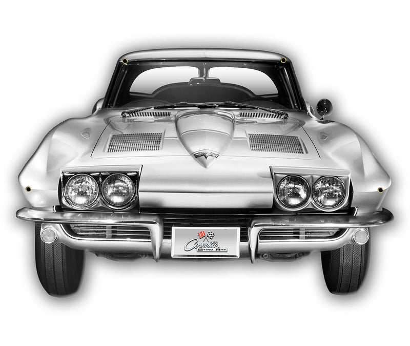 Corvette Silhouette 18 x 22 inch USA Made Metal Sign