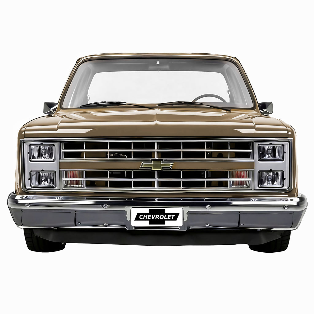 1987 C10 Truck Front-End Metal Wall Decor — Made in US, Available in 2 sizes and 4 Colors