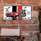 C1 Route 66 100th Anniversary 12" x 6" Wall Decor – Red & White Corvette Edition