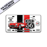 C1 Route 66 100th Anniversary 12" x 6" Wall Decor – Red & White Corvette Edition