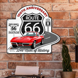 C2 Corvette Route 66 100th Anniversary Metal Sign-Legends of the Road, Available in 2 Sizes