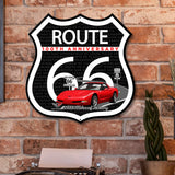 C5 Corvette Route 66 100th Anniversary Die-Cut Shield – Red Convertible Edition-Available in 2 Sizes (Copy)