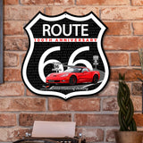 C6 Corvette Route 66 100th Anniversary Die-Cut Shield – Red Convertible Edition-Available in 2 Sizes (Copy) (Copy)
